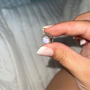 Opalescent pink crystal pandora charm